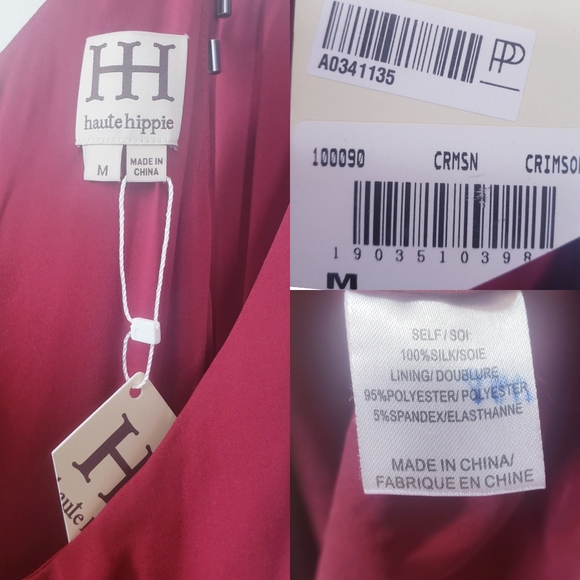 NWT $595 HAUTE HIPPIE 100% Silk Asymmetric Hem M - Picture 3 of 16